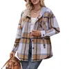 Frauen Blusen 2024 Herbst Winter Langarm Mit Kapuze Mäntel Womens Casual Lose Plaid Shirts Street Style Weibliche Mode Dicke