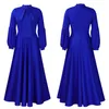 Plus Size Spandex High Neck Long Sleeve Bridesmaids Dresses A-line Floor-length Formal Dress