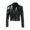 Women's Leather Lady Genuine Sheepskin Jacket Crocodile Pattern Women Jackets Winter Motorcycle Biker