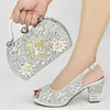 Fashion Italian Shoes with Bag Set Decorated Rhinestone Women Wedding Nigerian Party Pumps High Heels Sexy Ladies 240130