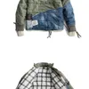 ABOORUN hommes Hi Street trou Patchwork Denim veste Streetwear épais vers le bas coton Jean manteau pour homme 240123