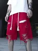 Men's Summer Street Style Ripped Dye Design Denim Shorts with High Stretch Knee Length Comfort 240127