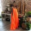 Abiti casual Taglie forti Pieghe Party Vintage Elegante Bretella Moda Backless Beach Bohe Vacation Strap Robe Loose Maxi Dress Woman