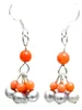 Dangle Earrings Qingmos Fashion 5-6mm Round Natural Gray Pearl For Women With 3-5mm Pink Coral Earring 1.5'' Jewelry