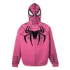 Męskie bluzy bluzy Y2K emo Womens Street Clothing Spider Web Red Zippe Blakiego Blunge Extra Gothic Harajuku Alt Jacket T240217