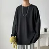 Puur Katoen T-shirt met lange mouwen voor mannen Oversized Basic T-shirt Ronde hals Mode Paar Tees Antumn 2023 Y2k Streetwear Tops 240201