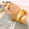 Set di gioielli con monete arabe e braccialetti placcati in oro 24k del Medio Oriente Dubai Set di anelli con bracciale turco per donna, matrimonio di lusso vintage