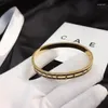 Bangle 18k pulseira de ouro mulheres amor único designer jóias monograma retro festa acessórios de aço inoxidável