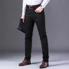 Style classique hommes vin rouge jean mode affaires décontracté droit Denim Stretch pantalon homme marque pantalon 240130