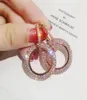 Designer creative Earring highgrade elegant crystal earrings round Gold and silver earrings wedding party earrings for woman9568345