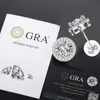 Классические круглые серьги с бриллиантами 2CT, пройденные испытания для женщин, ювелирные изделия из стерлингового серебра 925 пробы, модные серьги, подарок на помолвку 240125