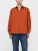 Kvinnors T-skjortor Kvinnor Silhuett Blus Classic Embroidery Logo Tops Turn-Down Collar Lose Long Sleeve Single Breasted Female Shirt