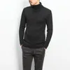 Automne et hiver mode couleur unie col haut bouton demi cardigan tricoté à manches longues décontracté polyvalent hommes pull haut 240124