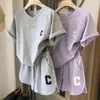 女性用トラックスーツ2 PC/セット若い通気性レディTシャツショーツセットドローストリングトラックスーツソフト女性トップ女性服