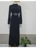 Etnische kleding Eid Moslim Geplooide Jurk Voor Vrouwen Abaya Marokko Feestjurken Ramadan Gordel Abaya Kaftan Islam Dubai Arabische Lange Gewaad 2024