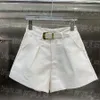 Short décontracté pour femmes blanches, Mini pantalon court Sexy, Design de ceinture, short de styliste de luxe