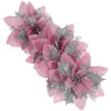 Dekorativa blommor 12 datorer Julblommor Clip Poinsettia Tree Decorations Artificial Garland Xmas