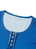 Damen-T-Shirts, Button-Down-Henley-T-Shirts für Frauen, U-Ausschnitt, lange Ärmel, schmale Passform, Tunika-Oberteile