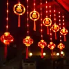 Year'S Decor Rode Chinese Lantaarns Lichtslinger 8 Modi Led-verlichting Chinese Decoraties Traditioneel Festival Lente 240127