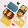 Vajilla Bento Box para adultos y niños: contenedor de almuerzo de 1,6 l, cajas a prueba de fugas, embalaje de merienda para el trabajo o la escuela