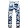 Designer Herren Jeans knielange dünne geradlinige Jeans Trendy Long gerader gerades Rakating Rock Revival Jeans Hip Hop Hombre wahre religiöse Männer Marke Hosen UETB UETB