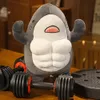 4560cm Cute Worked Out Shark Plush Toys Stuffed Mr Muscle Animal Pillow Appease Cushion Doll Gifts for Kids Children Girls 240130