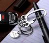 QOONG 2017 Big Feet Key Chain Silver Metal Car Key Ring Holder for Men Women Waist Hanged Keyholder with 4 Keyrings Y555709640