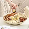 Plates Fruit Plate Easy To Clean Snack Tray Capacity Round Dried 6 Compartments Grade Pet Multi-purpose For Kitchen