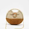 Bolsas de ombro Boemian Womens Crossbody Summer Straw Beac Bag Round Flap Lock Cain Feminino andbags Luxury Designer Sopper PurseH24218