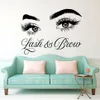 Lash & Brow Wall Decal Eyelash Extension Beauty Salon Decoration Make Up Room Wall Stickers Art Cosmetic Art Poster LL300 201201259m