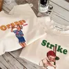 T-shirt per bambini T-shirt a maniche lunghe per bambini Cartoon Ragazze Camicetta Ragazzi T-shirt Colore beige Abiti per bambini Abbigliamento moda Q240218