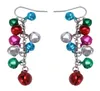 Multicolor Silver Tone Christmas Jingle Bells Dangle Earrings Chandelier7342821