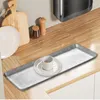 Tea Trays Stainless Steel Serving Tray Rectangular For Countertop Bathroom