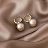 Boucles d'oreilles créoles en Imitation de perles pour femmes, 1 paire, cadeau exquis, à la mode, géométrique irrégulière, bijoux de mariage