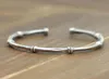 STF Retro Simple Old Fashion Armband Sterling Silver 925 Etnisk stil Bambu öppen mun -damer armband smycken KKA48073087298