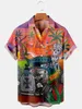 Camicie casual da uomo 2024 Vintage Rose Style Hawaiian Skull Camisas Africanas Para Hombre Camicia Hawaiana