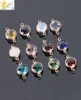 CSJA 10pcs Shiny Round Glass Crystal Ankle Bracelet Loose Beads Double Hole Connector for Female Necklaces Earrings Jewelry Making3259700