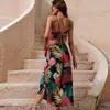 Y2K Bikini Crop Tops Long Dress Sexy Set for Women Summer Fashion Dwa sztuki Style spódnica Floral Print Midi Sexy Boho zestawy 240125