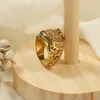 Anillos de sello de cabeza de león de moda para hombres mujeres Bijoux venta al por mayor color oro acero inoxidable pareja joyería fiesta regalo de cumpleaños 240125