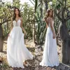 Rokken Zomer Sexy Holle Kant Lange Maxi Jurk Vrouwen Chiffon V-hals Backless Hemdje Avondfeest Strand Bruiloft Wit Elegant