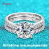 Smyoue 18k placcato 0642CT Tutti gli anelli per le donne Scintillante fascia di diamanti da sposa di lusso Gioielli in argento sterling 925 GRA 240130