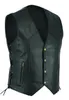 Vest Leather Punk Fashion Casual Coat Motorcycle Vest Men Solid Vest Fleet 240125