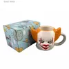 Tuimelaars Halloween Keramische Koffie Biermok Gekleurde Clown Horror Gift Creatief 550ML Thee Melk Water Cup Grote Capaciteit Drinkware T240218