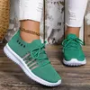 Plus Size Ademende Loopschoenen voor Dames Zachte Zool Breien Groene Sneakers Vrouw Lichtgewicht Antislip Casual 240126