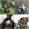 Garden Decorations Duck Solar Harts Courtyard Fountain Design med LED Light Squirrel Decoration Home Simation DecorationGarden Drop Dh6R5