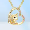 Collier pendentif à la licorne mignon coeur chanceux Crystal Crystal Stone Horse Colliers Vous êtes magique bijoux d'anniversaire cadeau 58589865682070