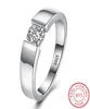 Anéis de casal de prata esterlina 925 sólida natural real conjunto 6mm diamante cz anéis de casamento de noivado para homens e mulheres rd108765302