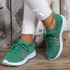 Plus Size Ademende Loopschoenen voor Dames Zachte Zool Breien Groene Sneakers Vrouw Lichtgewicht Antislip Casual 240126