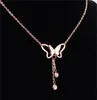 Нержавеющая сталь кулон-бабочка ожерелье женщины девушки день рождения ожерелья романтический подарок на день Святого Валентина ювелирные изделия C35949067