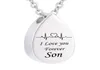 Fashion Cremation Water droplets Pendant Electrocardiogram engraved Custom family name i love you Forever Memorial Urn Necklace As5639953